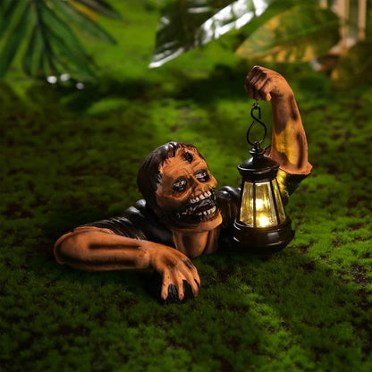 Zombie Spooky Lantern Scary Garden Statue Outdoor