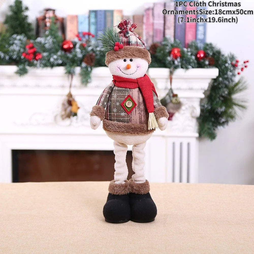 Christmas Dolls Tree Decor New Year Ornament Reindeer Snowman Santa Claus Standing Doll  Decoration Merry Christmas 2023