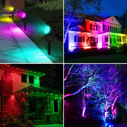 1/2/4/6 Lights RGB Solar Spotlight IP65 Waterproof Solar Light