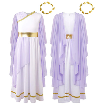 Girls Athena Costume Greek Princess Dress