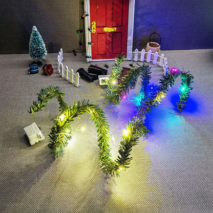 Miniature Christmas LED Luminous Light String Ornament Dollhouse Decoration