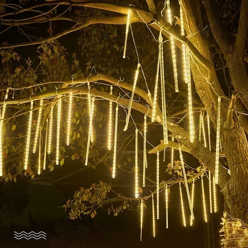 Solar Meteor Shower LED String Lights