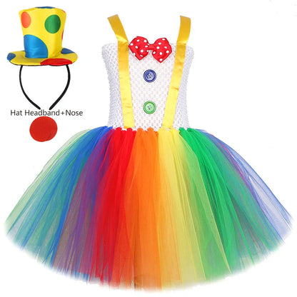 Rainbow Circus Clown Costume for Girls