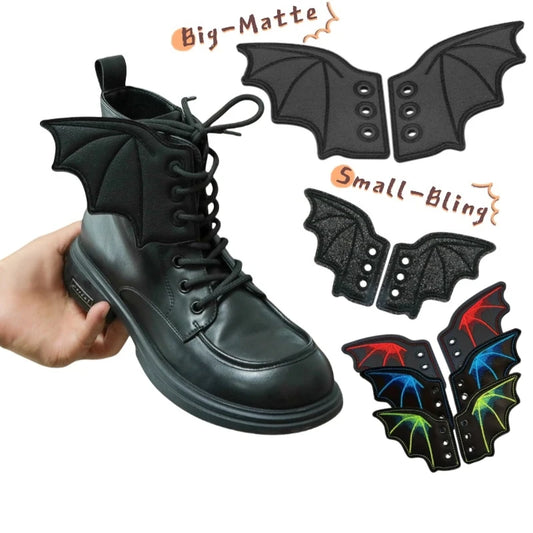 1 Pair Bling Bat Shoe Wings Embroidery DIY