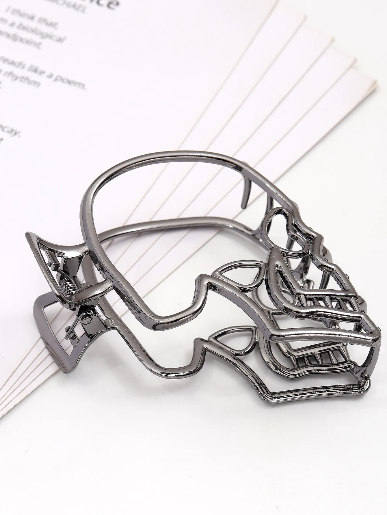Halloween punk style metal skull