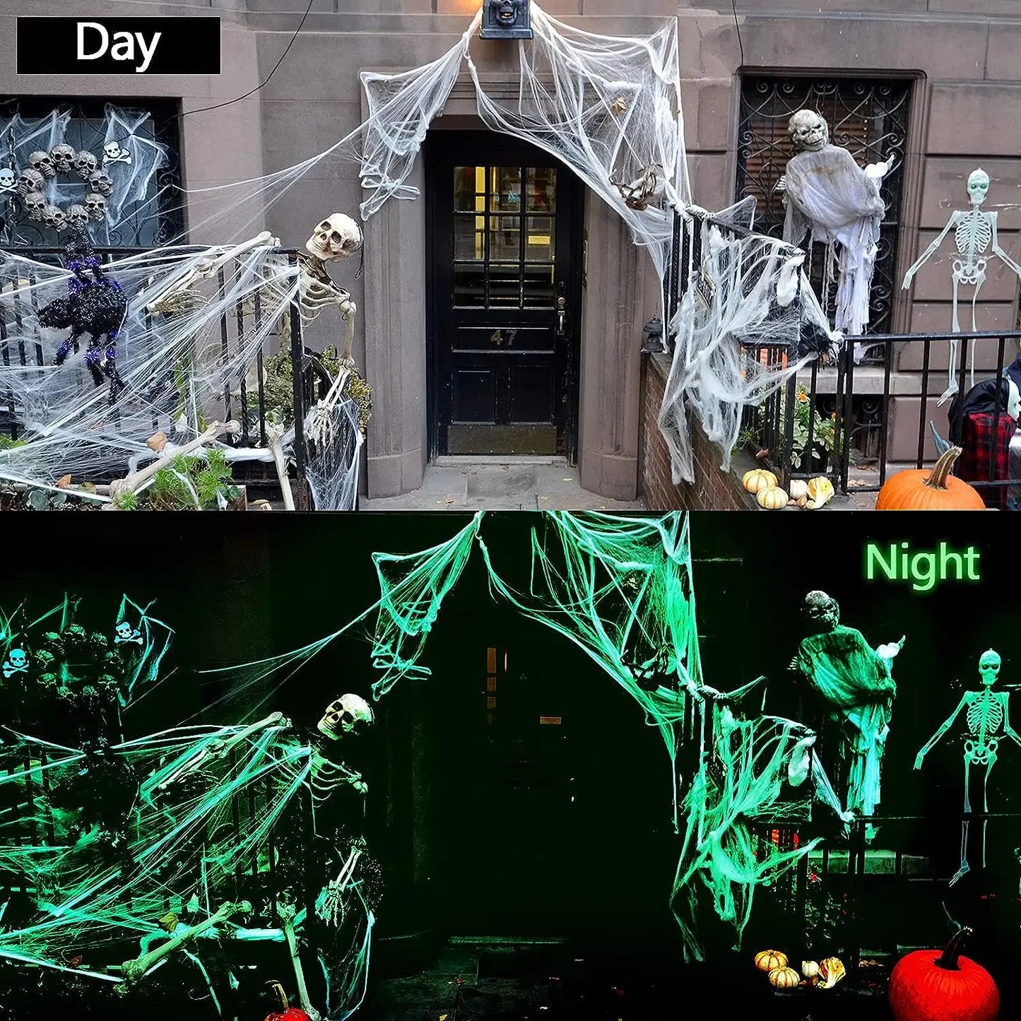 Glow in The Dark Fake Spider Webs