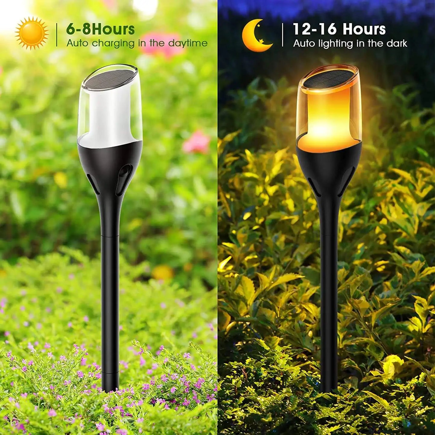 Flickering Flame Solar Torch Lights Garden LED