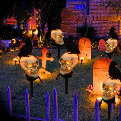 1pc Outdoor Skull & Crow Solar Lights