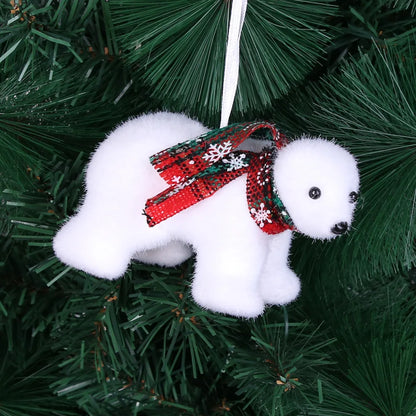 1pcs White Bear Pendants Christmas Tree Ornaments