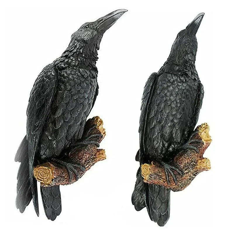 Fake Raven Resin Statue Bird Crow