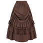 Brown Ruffled High Waisted Long Victorian Skirt