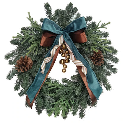 Christmas Decor - Artificial Flowers & Greenery, Gift Decor - Decorative Wreath for Home & Holiday - 18 in