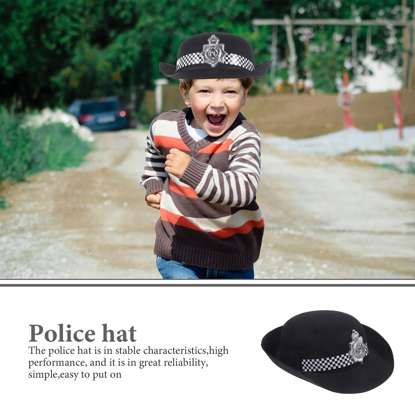 Police Cap Dress Up Hat 2 Pcs