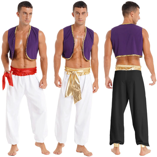 Aladin Costume Men Arabian Prince Cosplay Costume
