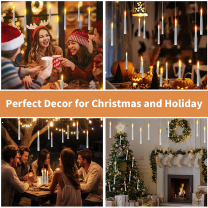Floating Electronic Candles -  Magic Wand Remote Hanging Candles