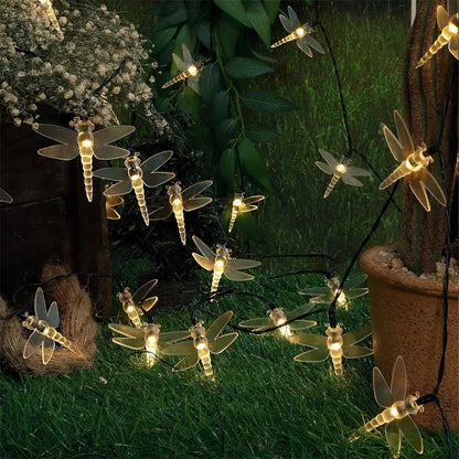 Solar String Lights - Dragonfly Lights for Patio Garden Yard