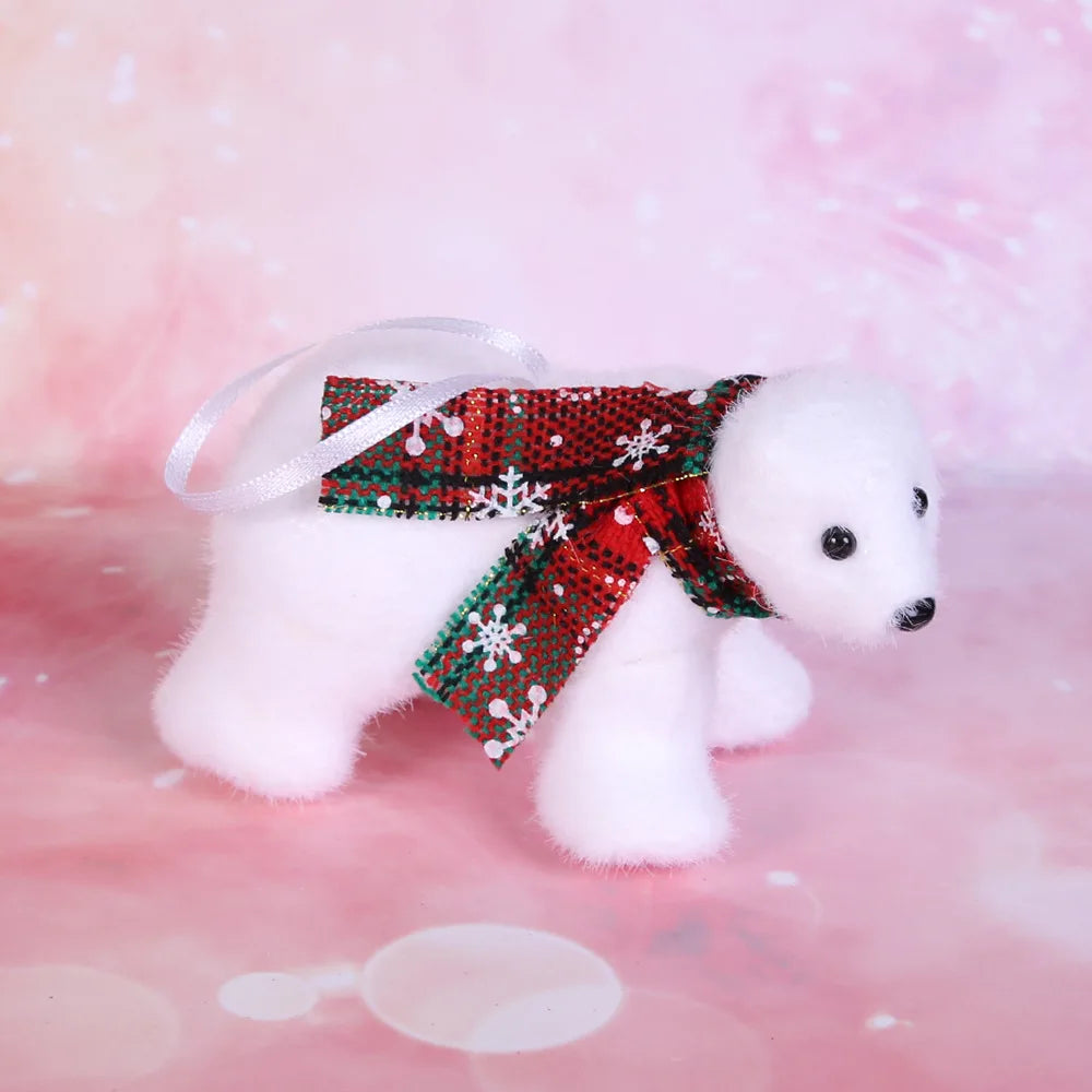 1pcs White Bear Pendants Christmas Tree Ornaments