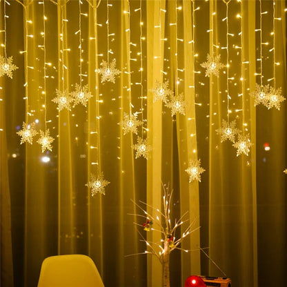 Led Snowflake Curtain Garland