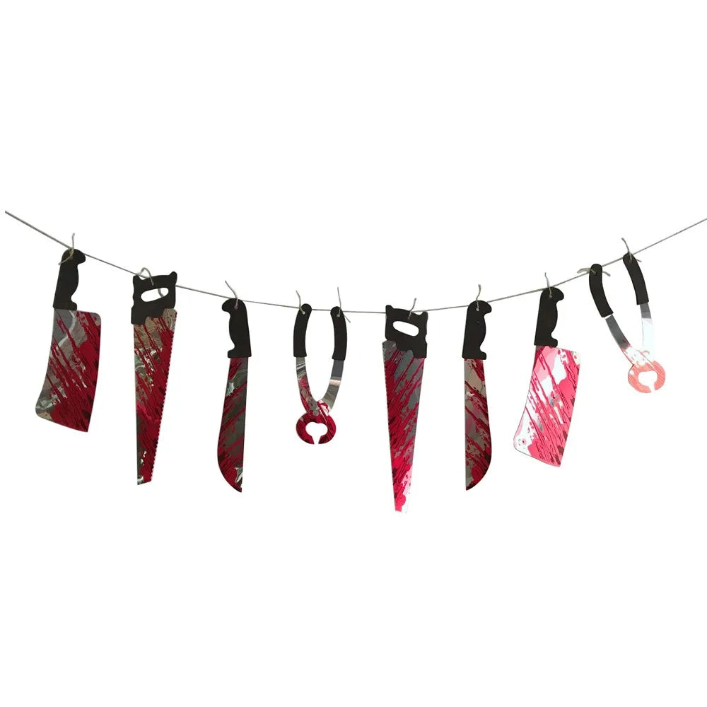 Halloween Haunted Blood Knife Banner - Festivewarehouse™