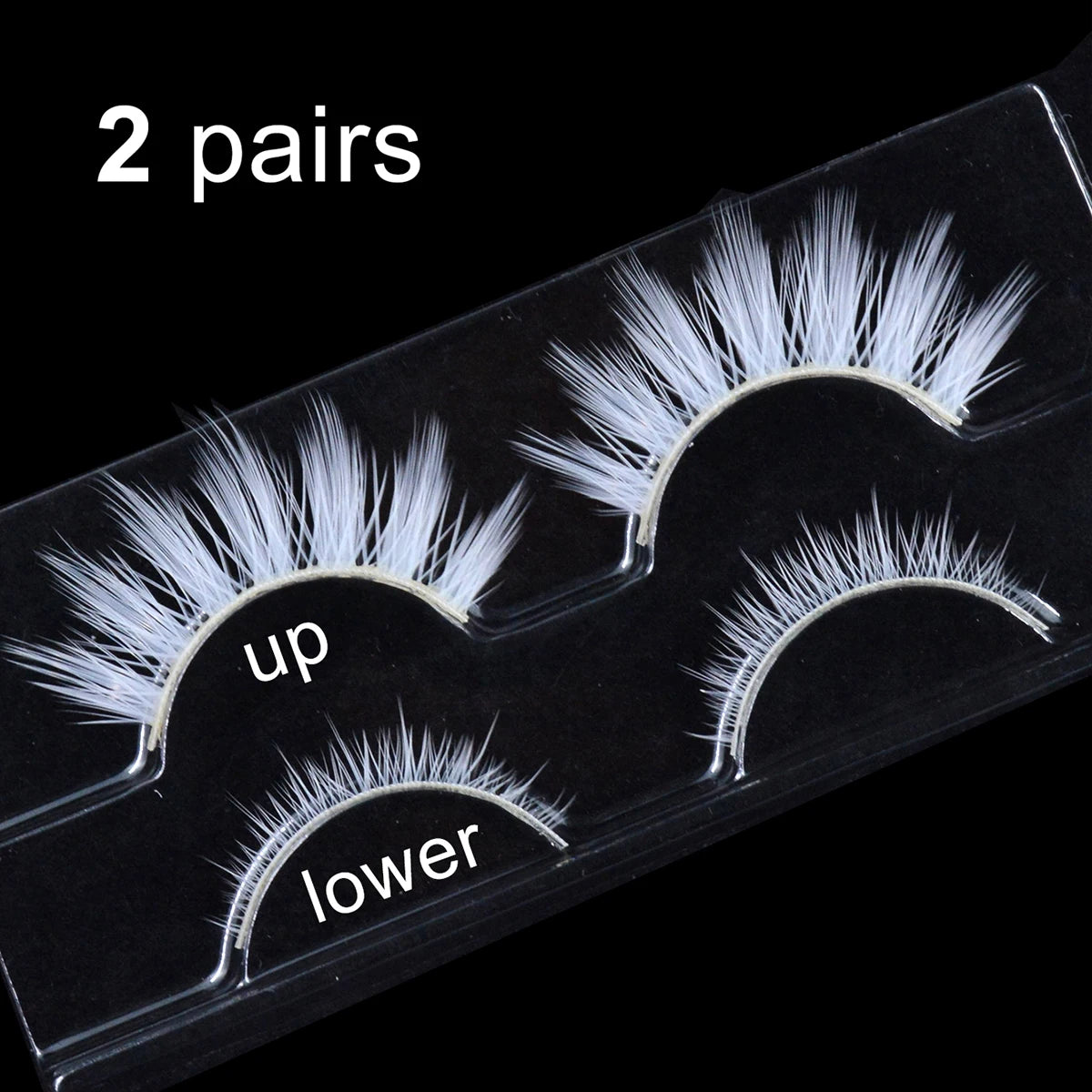 2 Pairs/cas 3D White Eyelashes