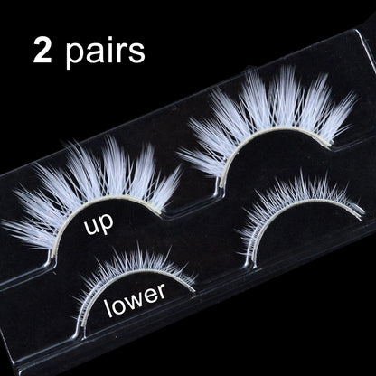 2 Pairs/cas 3D White Eyelashes