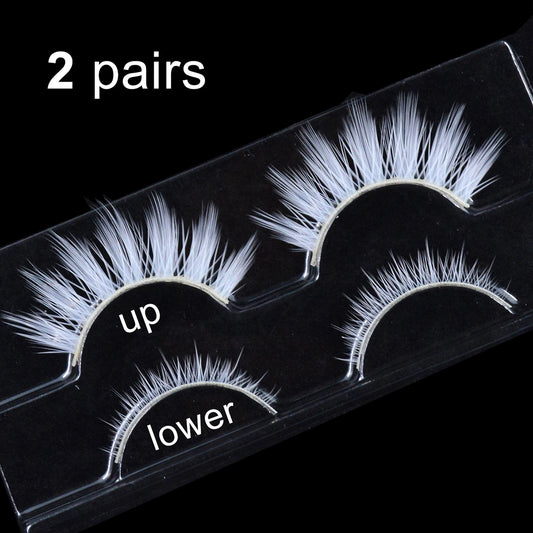 2 Pairs/cas 3D White Eyelashes