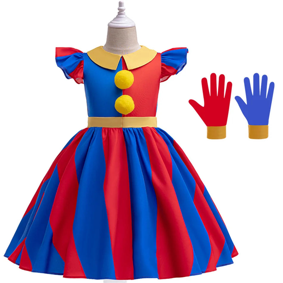 Kids Pomni Cosplay Costume