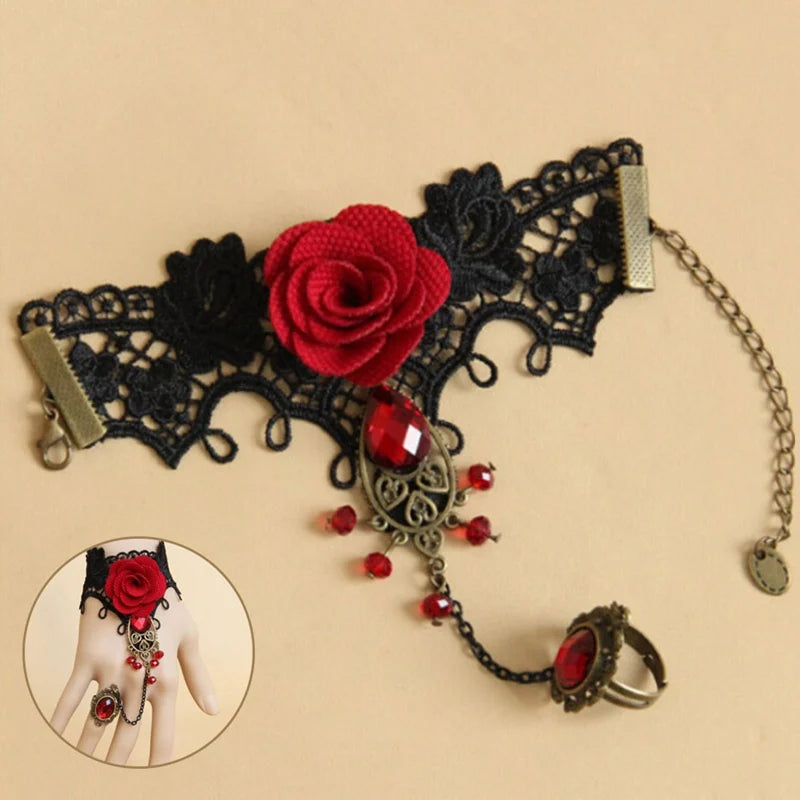 Women Rose Bracelets Steampunk Gothic Style