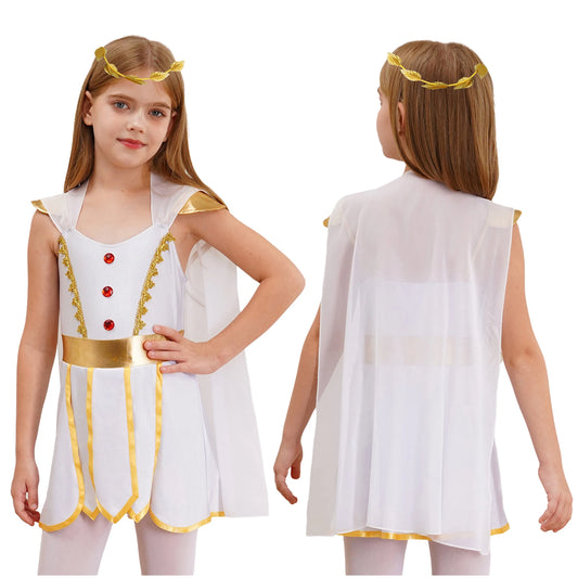 Girls Ancient Greek Athena Goddesses Queen Cosplay Costume