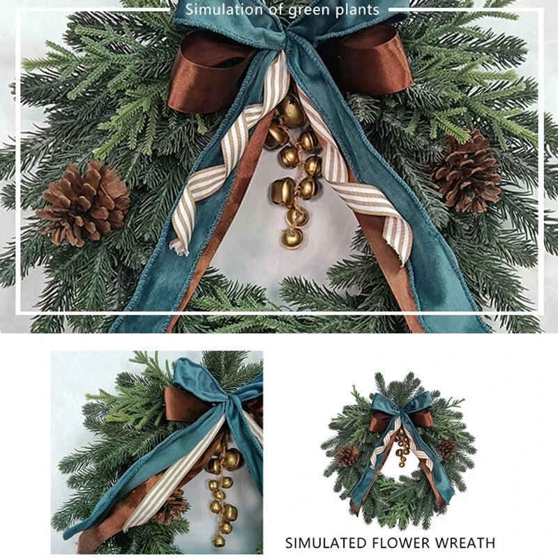 Christmas Decor - Artificial Flowers & Greenery, Gift Decor - Decorative Wreath for Home & Holiday - 18 in