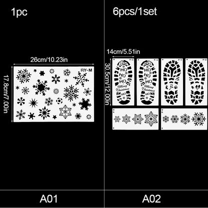 6 different snowflake stencils