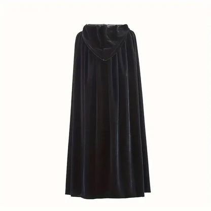 Medieval Black Hooded Cloak Adult Kid Unisex