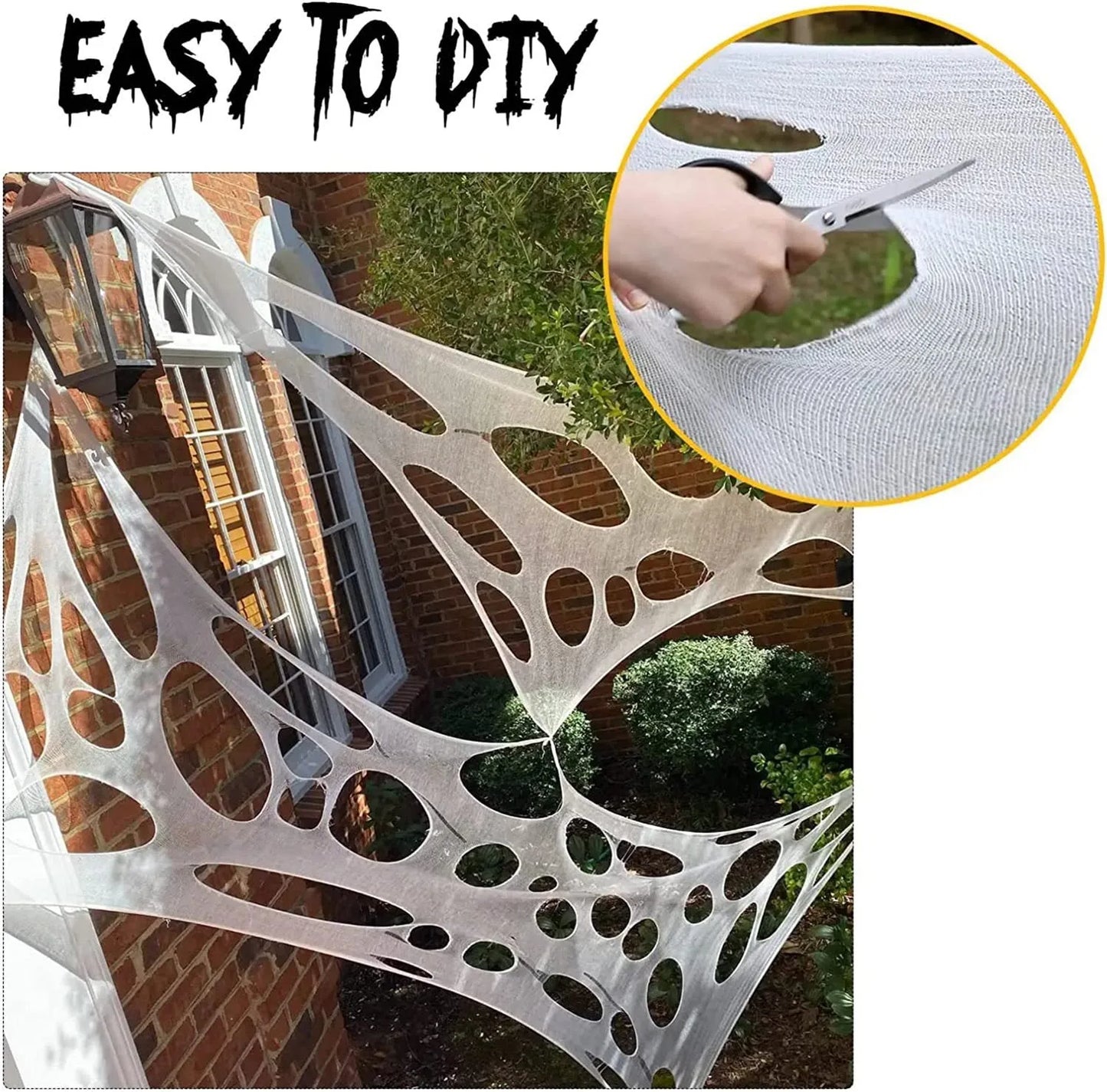 2/4m Halloween Decorations Outdoor Spider Web Giant