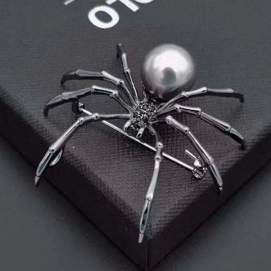 Retro Punk Goth Spider Brooch Pin for Women and Men