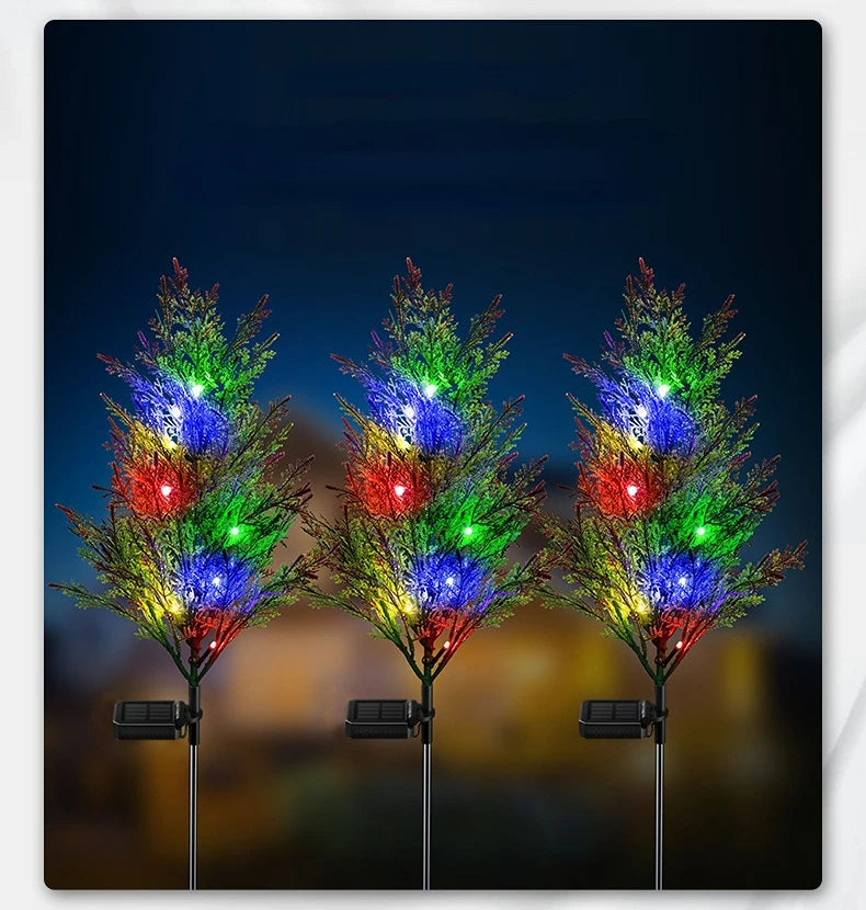 Solar Battery-operated Christmas Tree Garland Outdoor Landscape