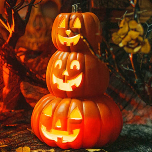 Jack-o Lantern Ghost Face Pumpkin Light