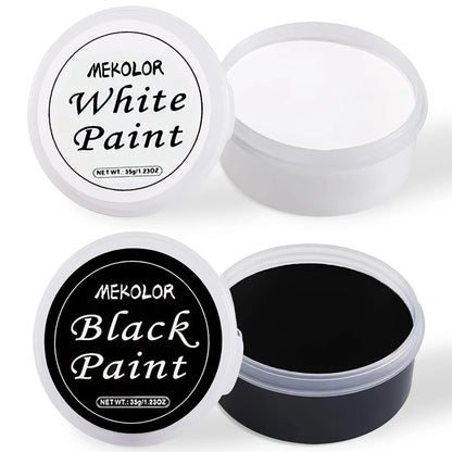 Halloween Face Body Paint Kit - Black & White Long-Lasting Makeup Set