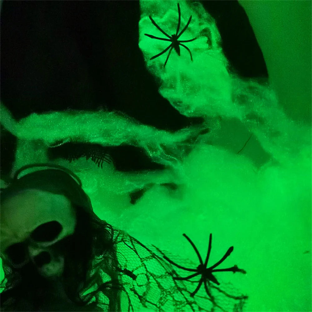 Artificial Spider Web White Stretchy Cobweb Glow