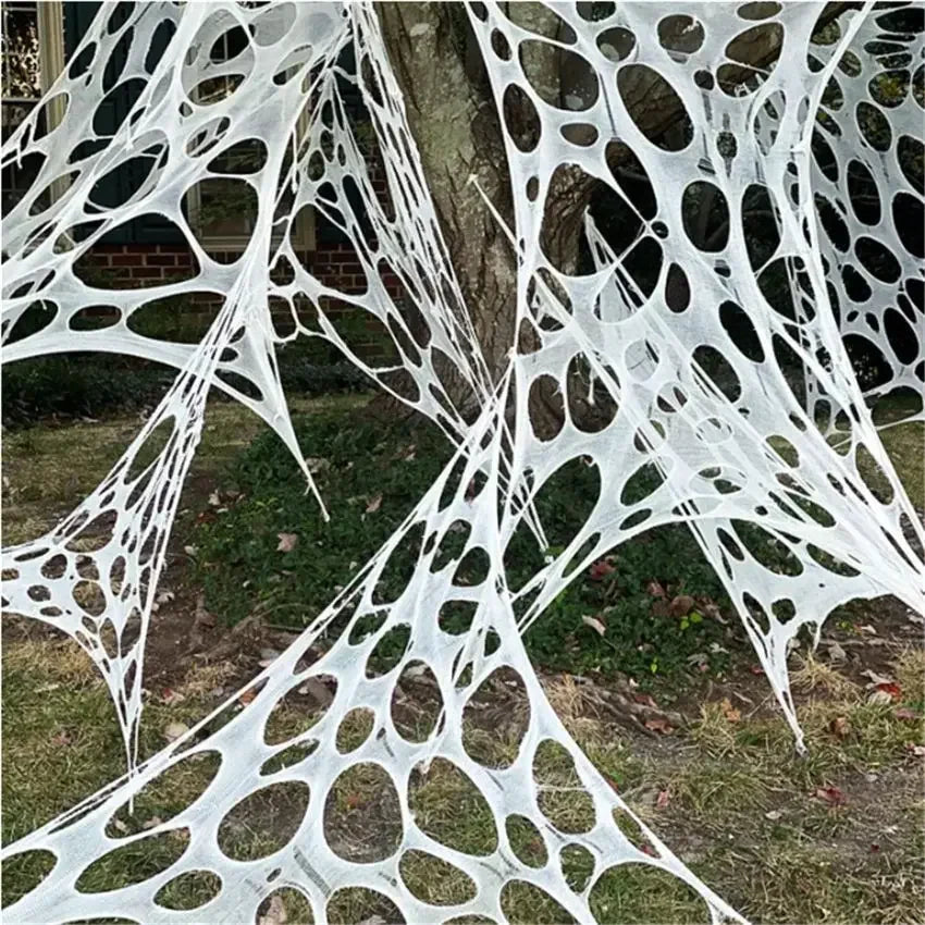 Giant Stretchy Spider Web Halloween Decor 20ft Cobweb