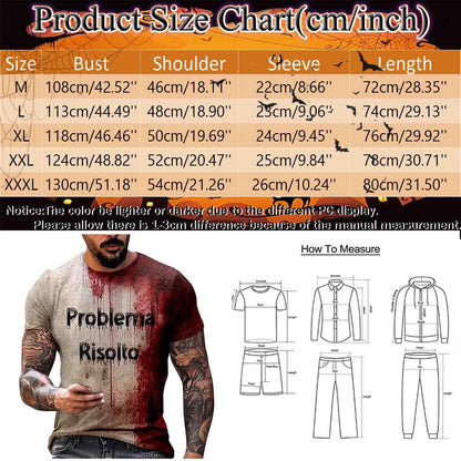 Halloween Bloody Men's T Shirt Short Sleeve