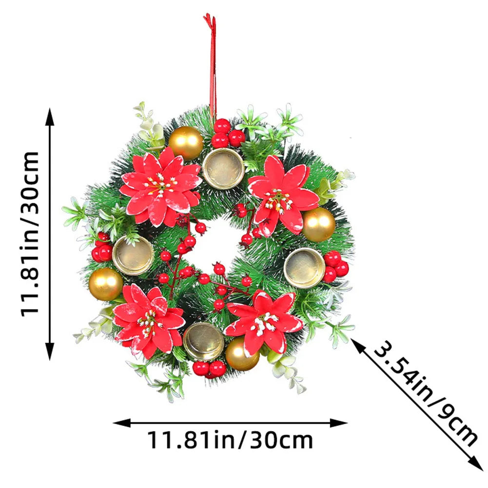 Candlestick Garlands Christmas Wreath - Elegant Seasonal Decor