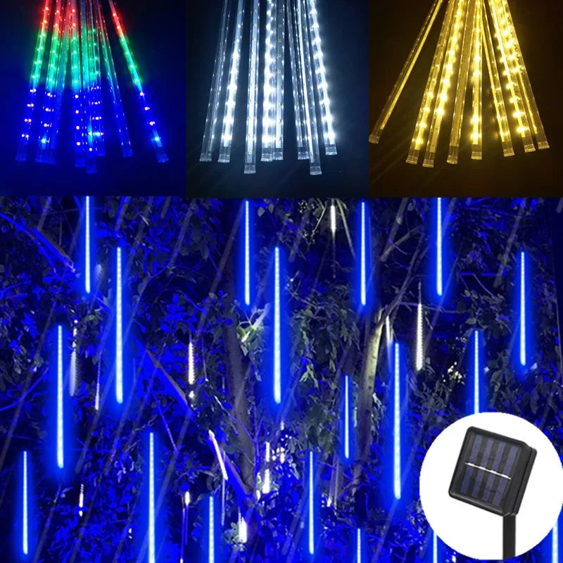 Solar Meteor Shower LED String Lights