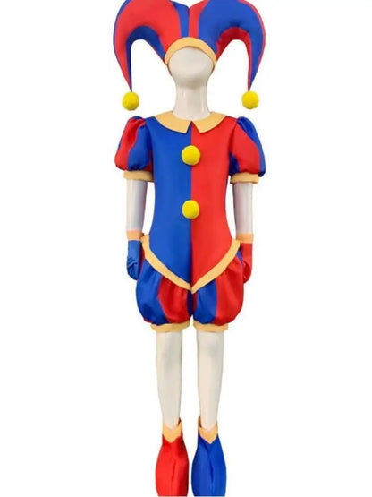 Halloween Pomni Clown Costume for Adult Kids