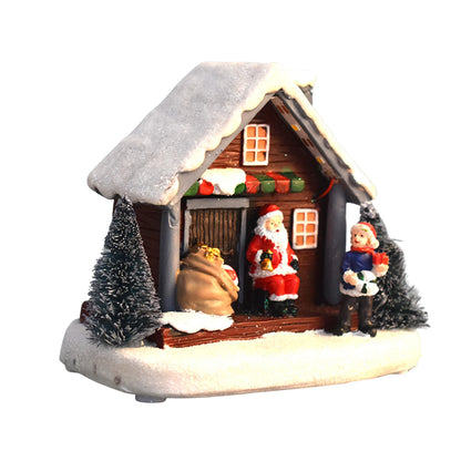 Led Light House Model Winter Snow Scene Landacape