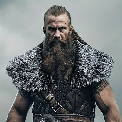 Fur Collar Winter Clothing King Warrior Cloak