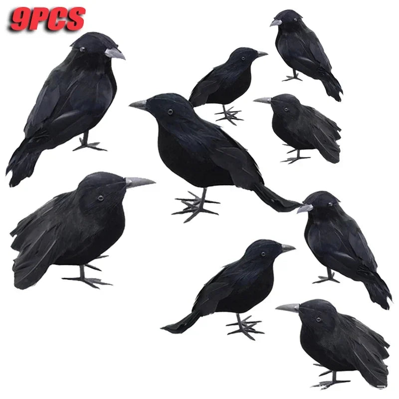 1-6PCS Scare Black Feather Crow