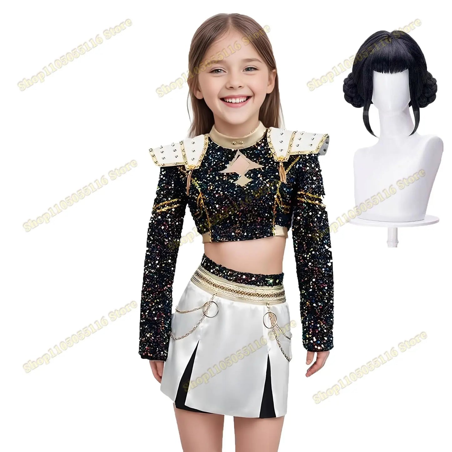 KPop Zoey Cosplay Costume Wig Shoes