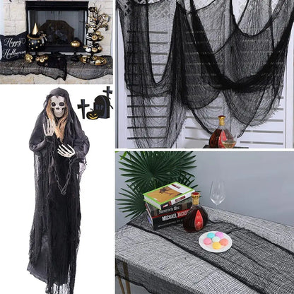 Black Creepy Cloth Scary Gauze Gothic Props