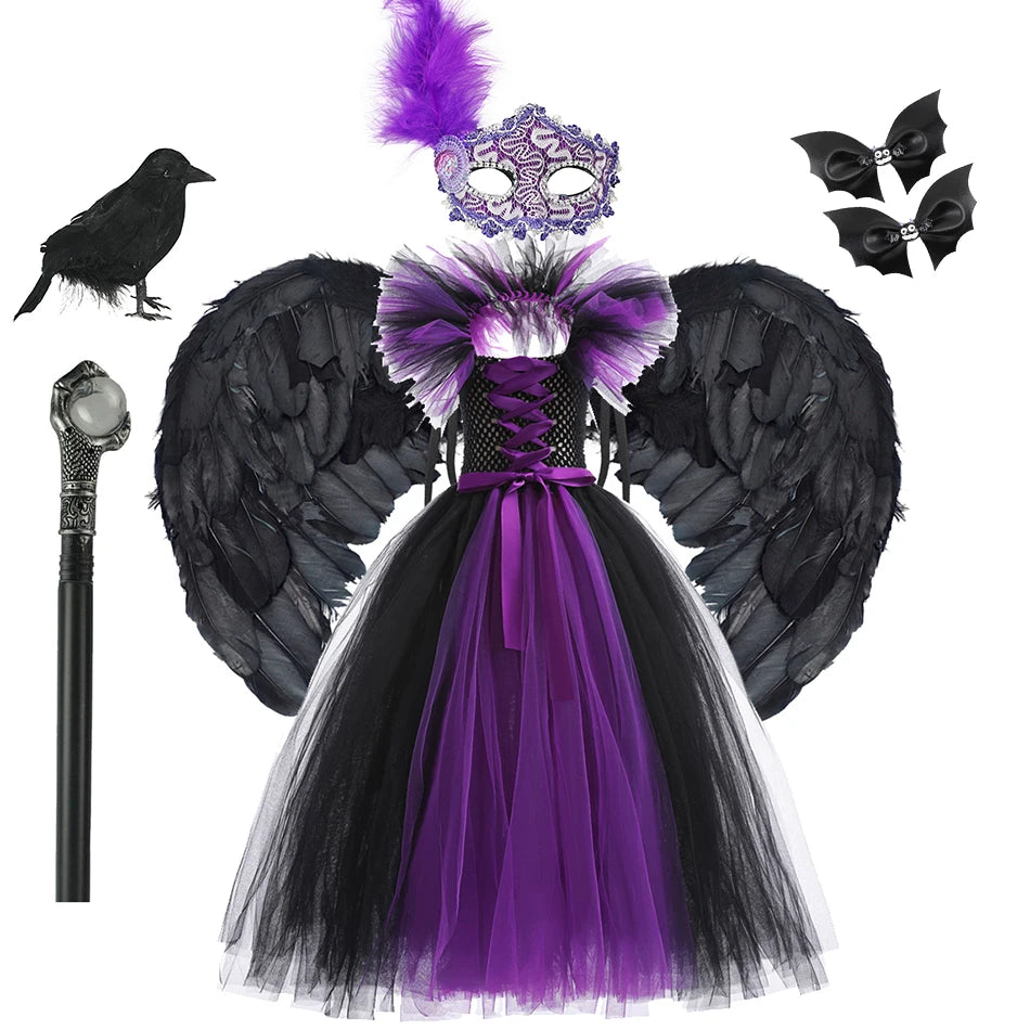 Maleficent Neck Dress Girls