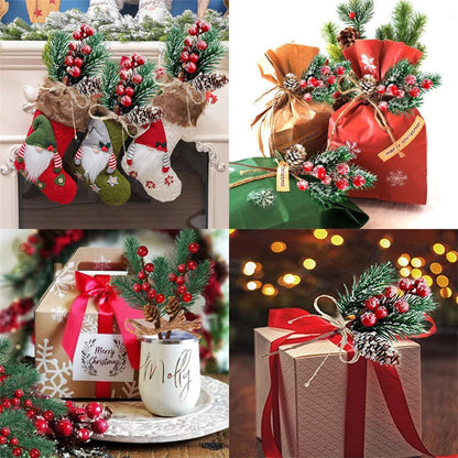 Christmas Decor - Artificial Flowers & Greenery, Gift Decor - Decorative Wreath for Home & Holiday